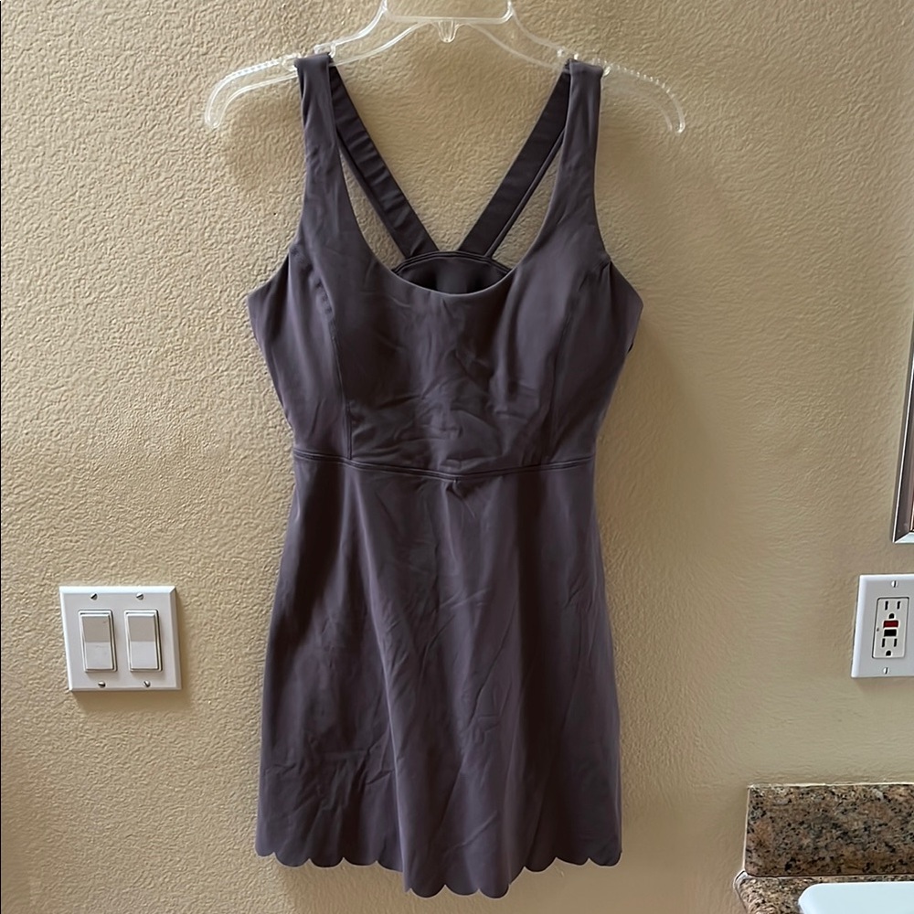 Pre-owned Elegant Gray Sleeveless tank Dress skort